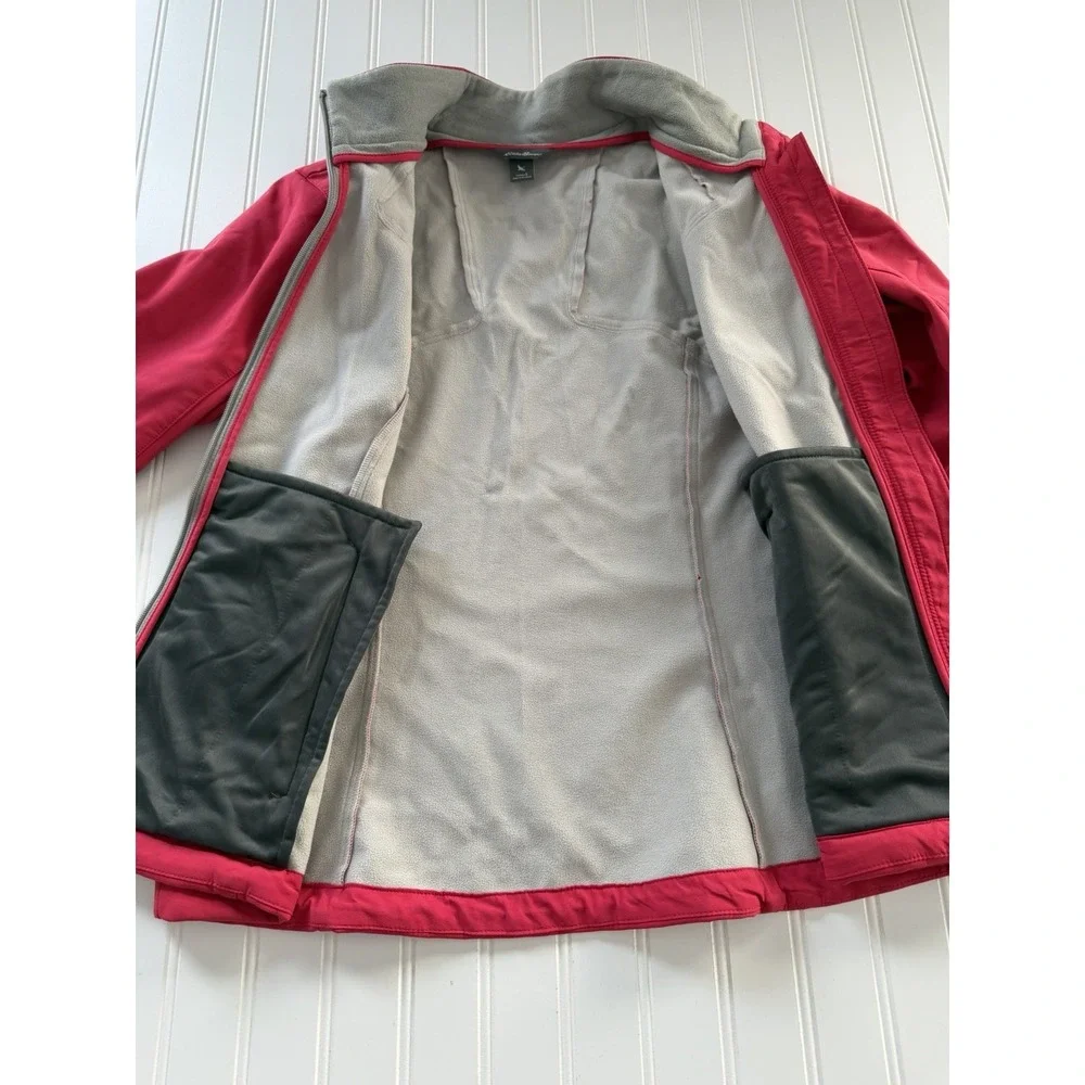 Eddie Bauer Women's Fleece Lined Jacket Large Pink Zip Pockets‎